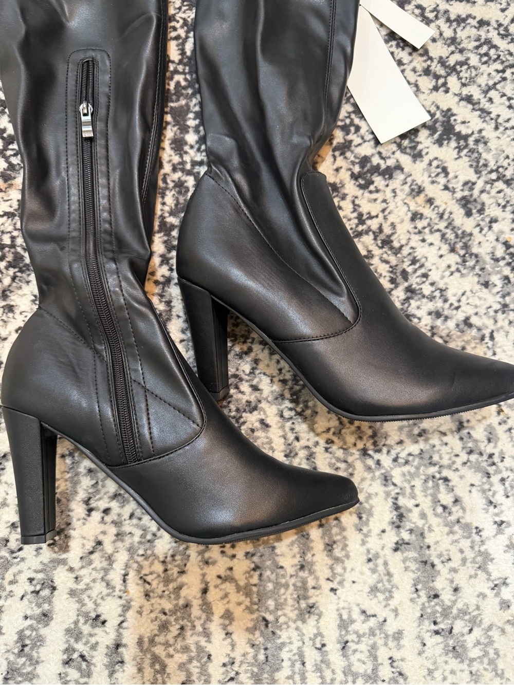 Classic Black High-Heel Knee Boots - Women's BNWT